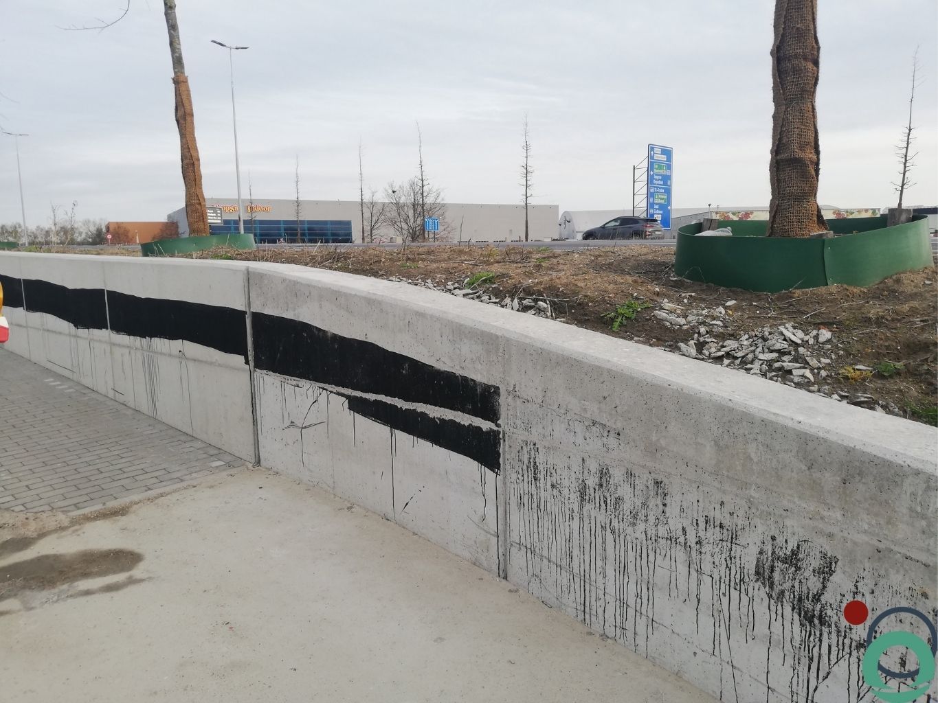 Bitumen op zichtbeton